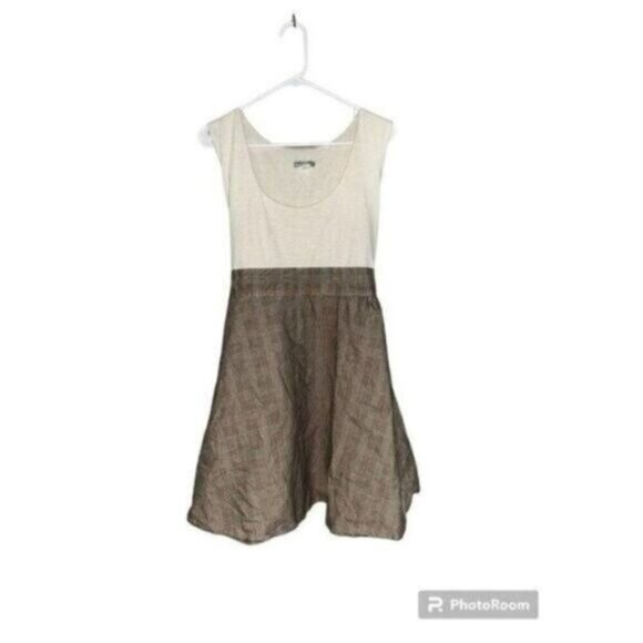 Four Stars Cream Plaid Striped Dress - Picture 1 of 3